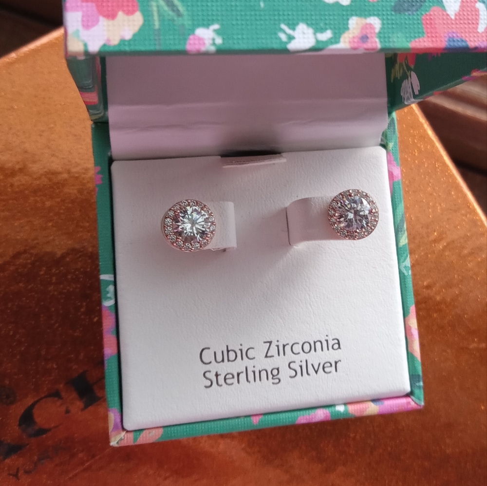 Sterling Silver Rose Gold Earrings